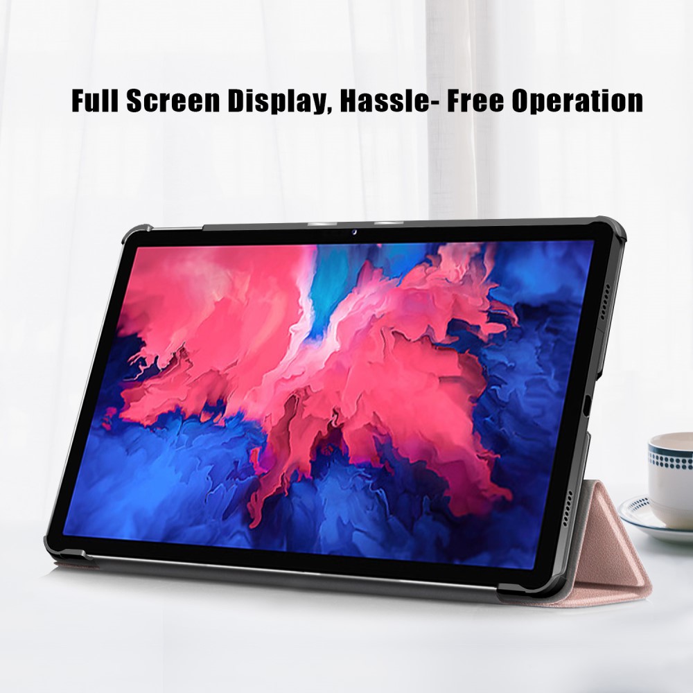  Lenovo Tab P11 / P11 Plus - Tri-Fold Läder Fodral - Roséguld