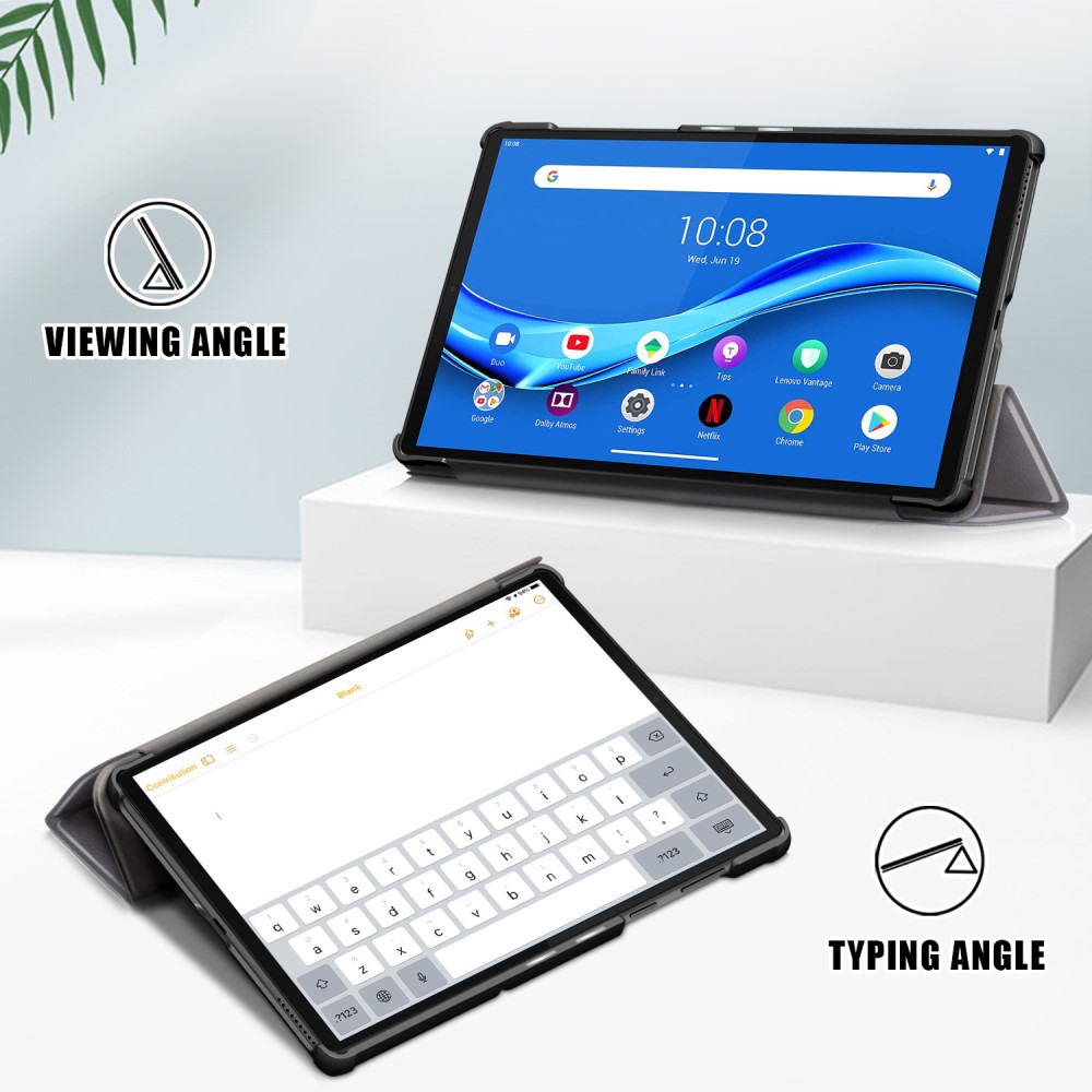  Lenovo Tab M10 HD (2nd Gen) - Tri-Fold Fodral - Grå