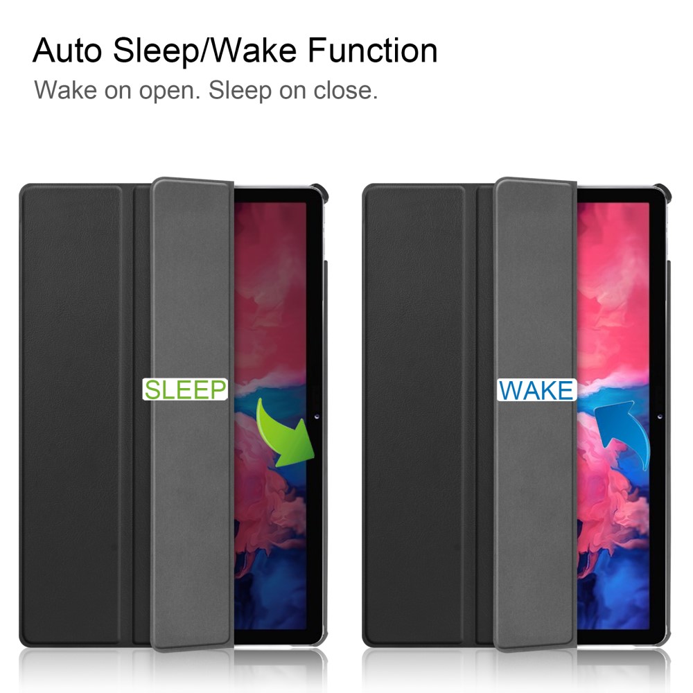  Lenovo Tab P11 / P11 Plus - Tri-Fold Läder Fodral - Svart