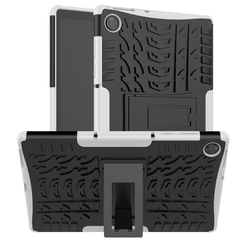  Lenovo Tab M10 HD (2nd Gen) - Rugged Kickstand Armor Skal - Vit