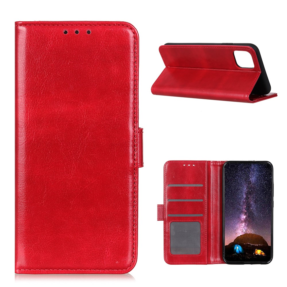  Xiaomi Mi 11 - Crazy Horse Läder Fodral - Röd