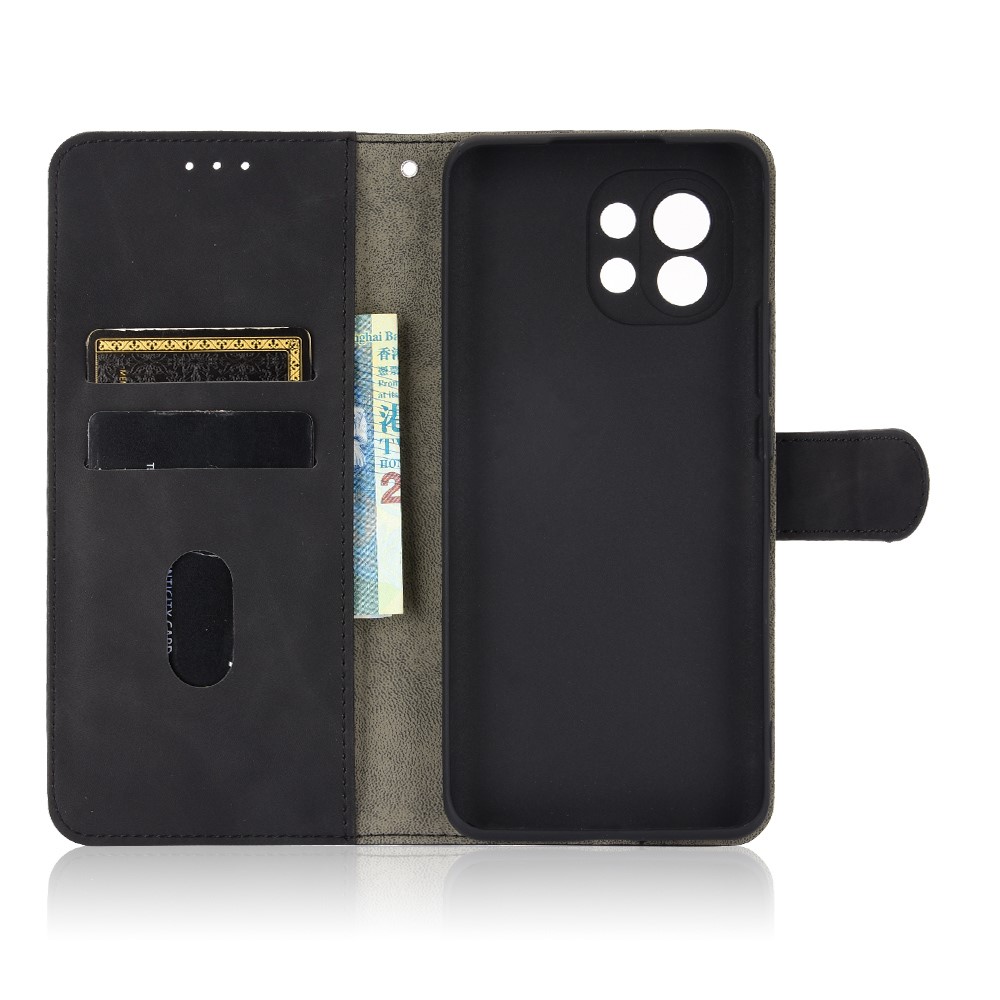  Xiaomi Mi 11 - Silkeslent Läder Fodral - Svart