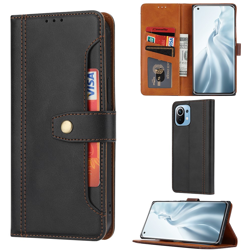  Xiaomi Mi 11 - Premium Läder Fodral - Svart