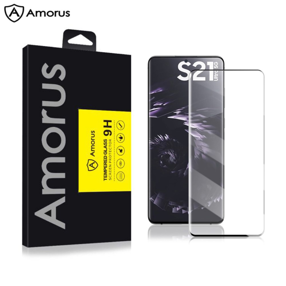 AMORUS Samsung Galaxy S21 Ultra - AMORUS Heltäckande Skärmskydd I Härdat Glas