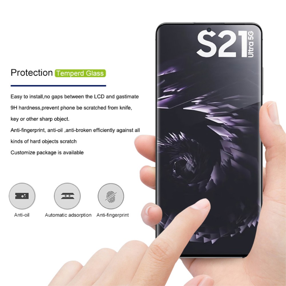 AMORUS Samsung Galaxy S21 Ultra - AMORUS Heltäckande Skärmskydd I Härdat Glas