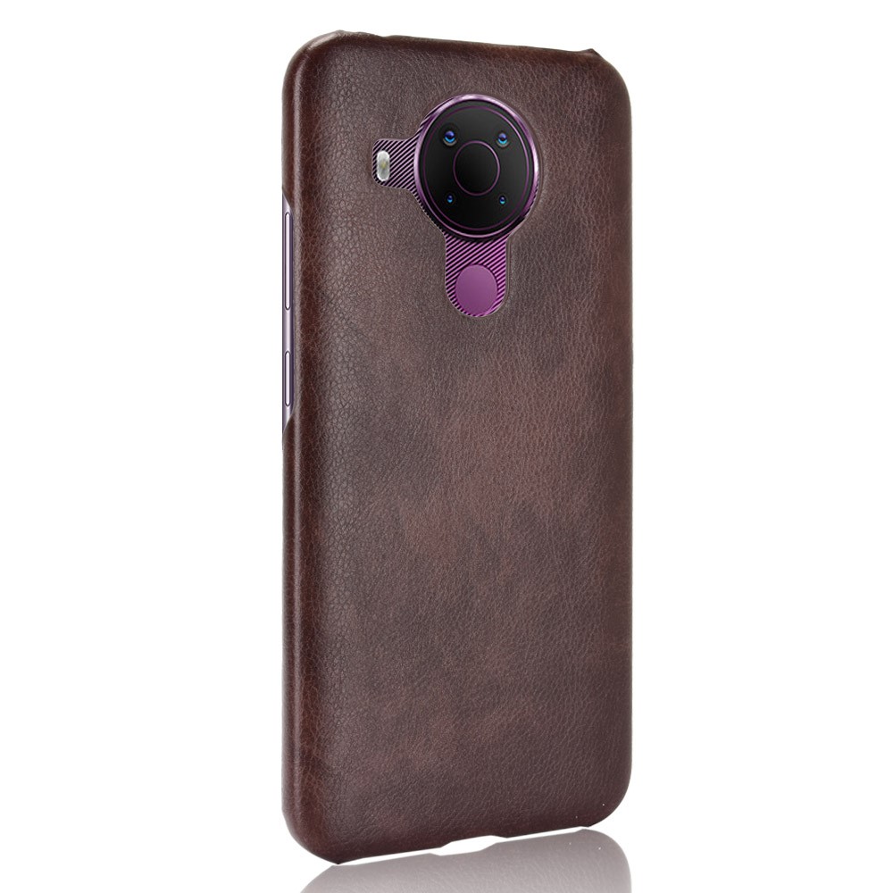  Nokia 5.4 - Läderbelagt Litchi Skal - Brun
