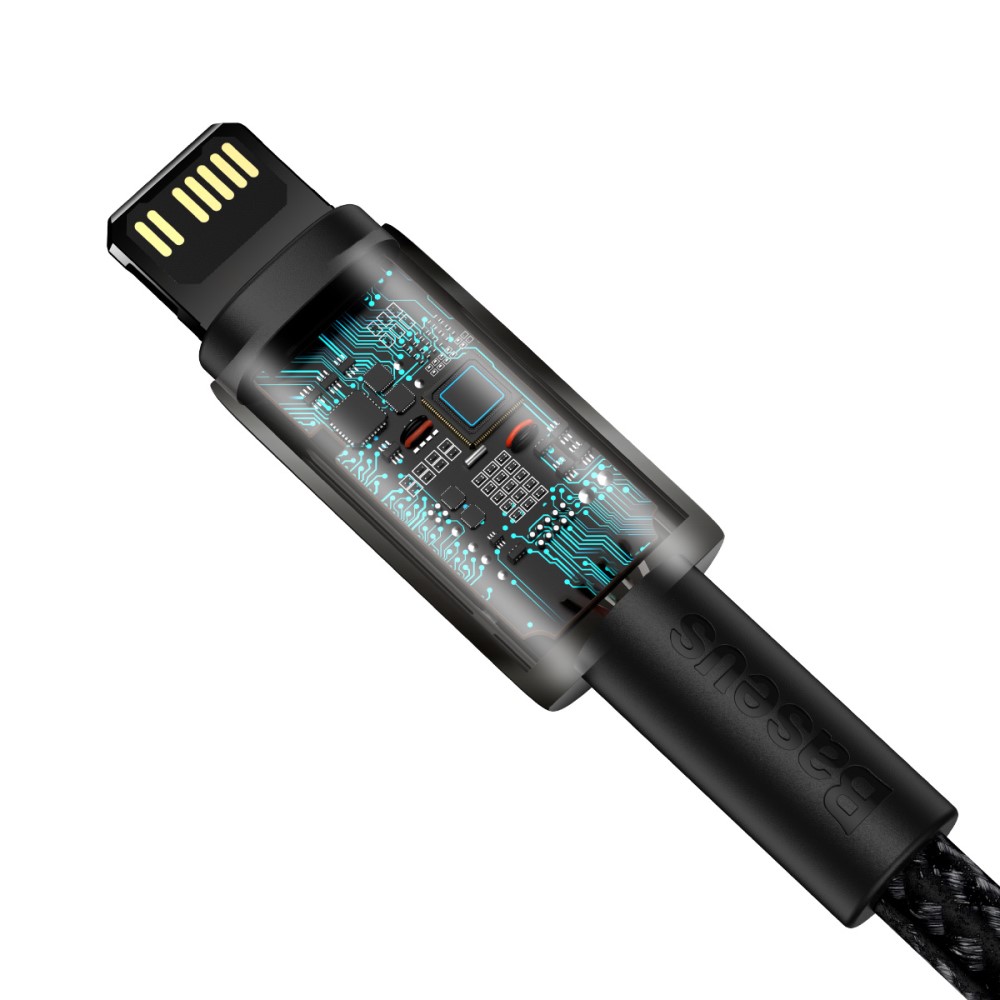 BASEUS Baseus Tungsten 1m 20W PD USB-C - Lightning Flätad Nylon Kabel - Svart