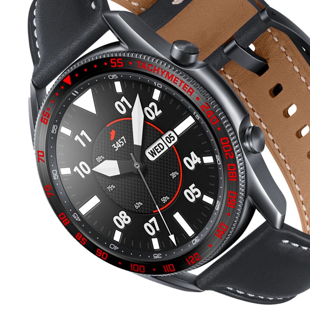  Bezel Skyddande Ring Galaxy Watch3 45mm - Svart/Röd