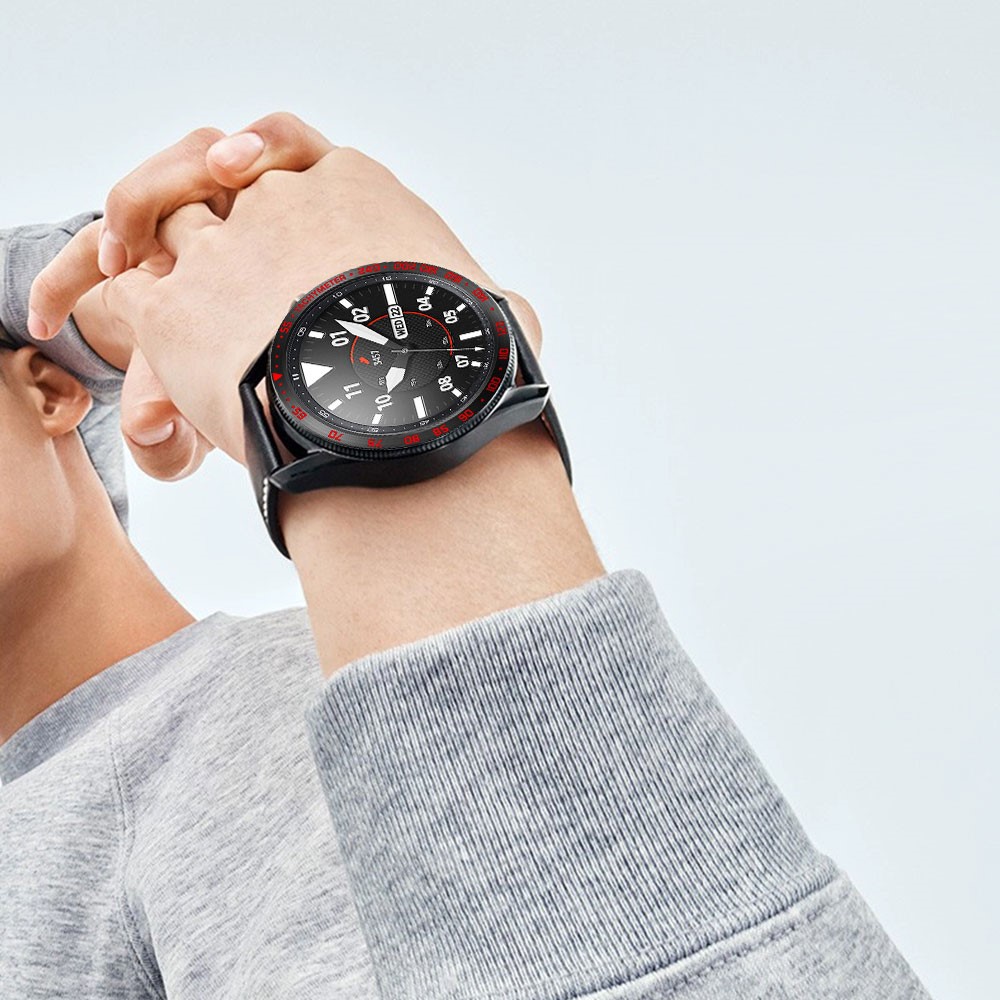  Bezel Skyddande Ring Galaxy Watch3 45mm - Svart/Röd