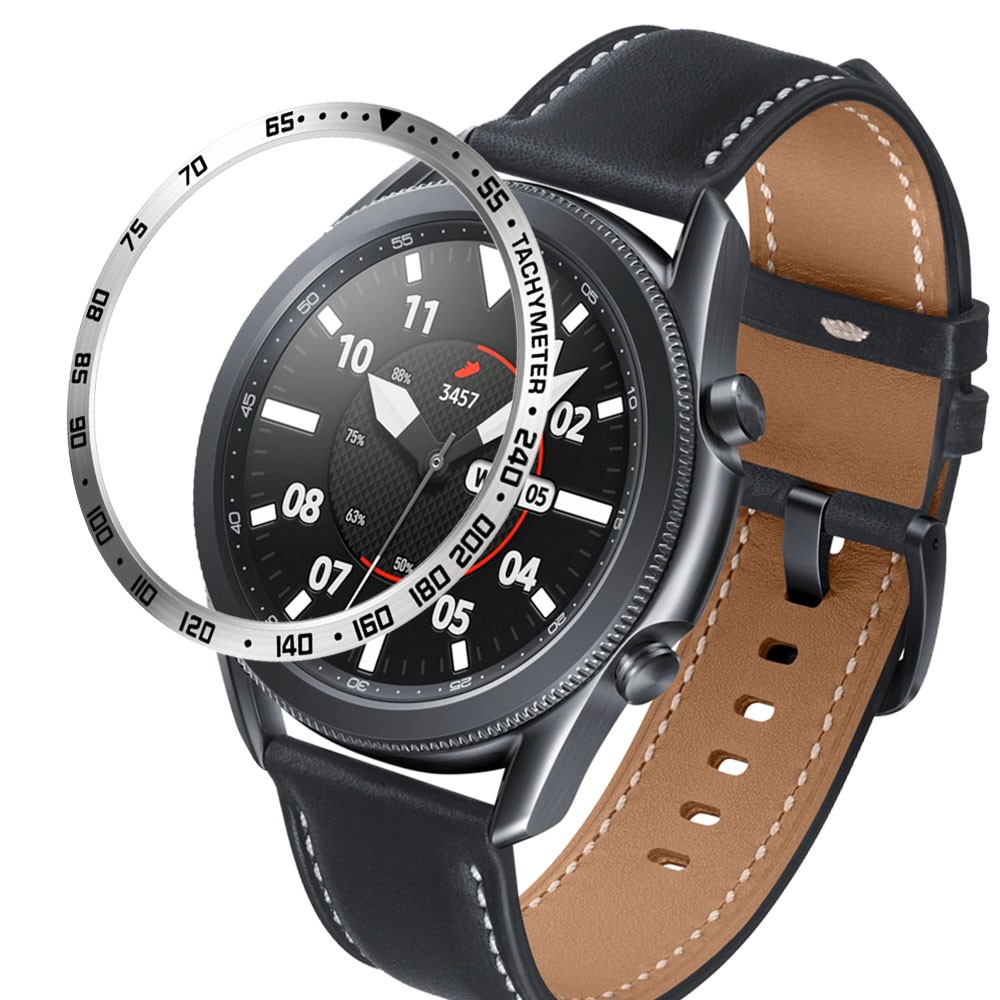  Bezel Skyddande Ring Galaxy Watch3 45mm - Silver/Svart