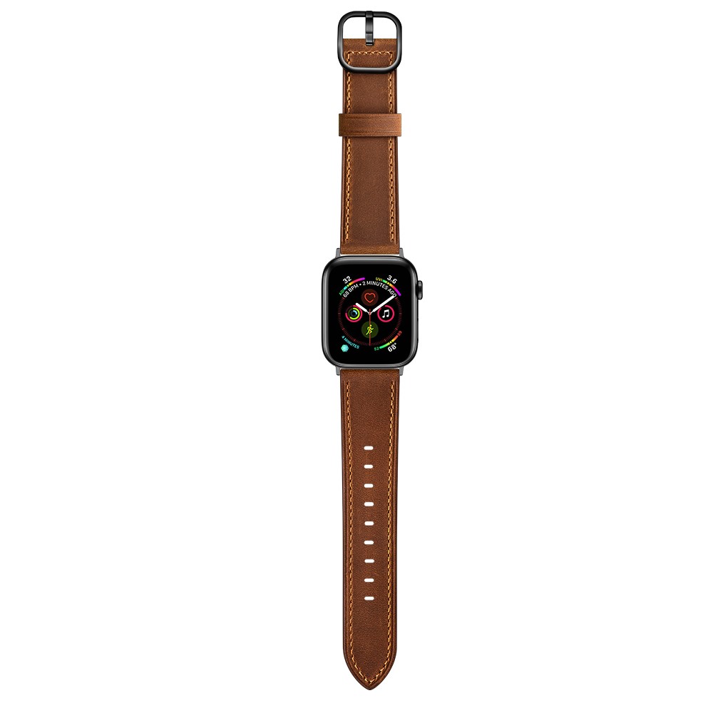  Äkta Läder Armband Apple Watch 42/41/40/38 mm - Brun