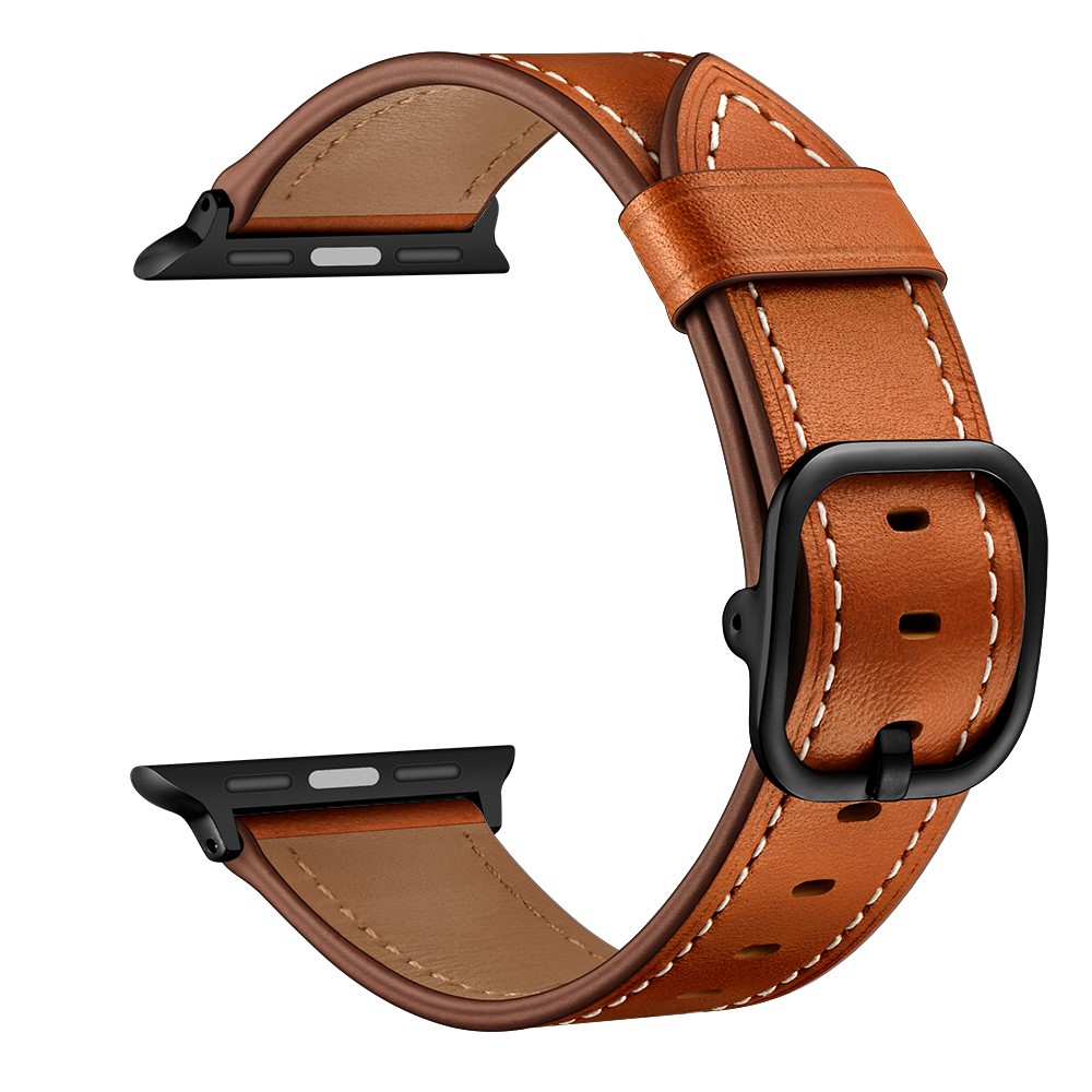  Äkta Läder Armband Apple Watch 42/41/40/38 mm - Brun