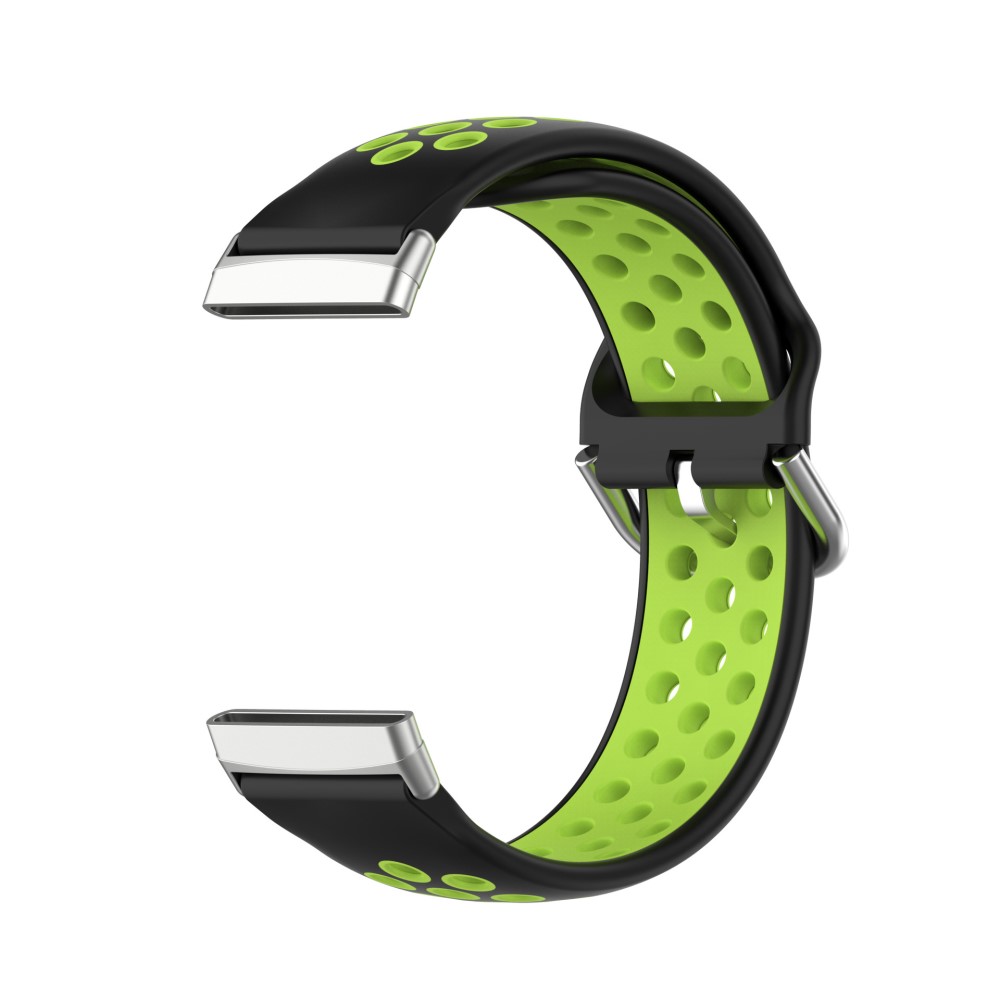  Silikon Träningsarmband Armband Versa 3/Fitbit Sense - Svart/Grön