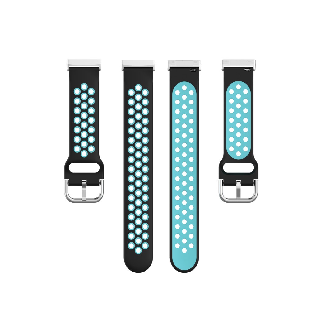  Silikon Träningsarmband Armband Versa 3/Fitbit Sense - Svart/Teal