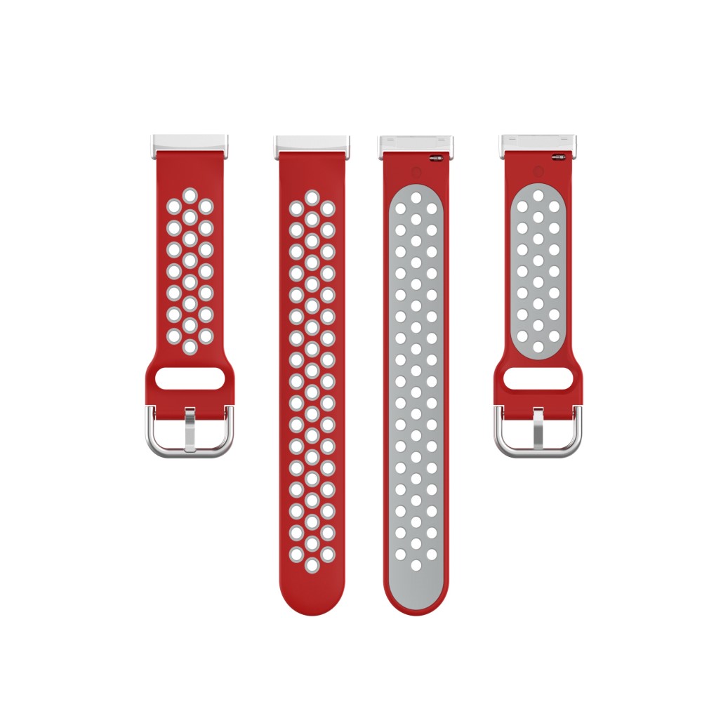  Silikon Träningsarmband Armband Versa 3/Fitbit Sense - Röd/Grå