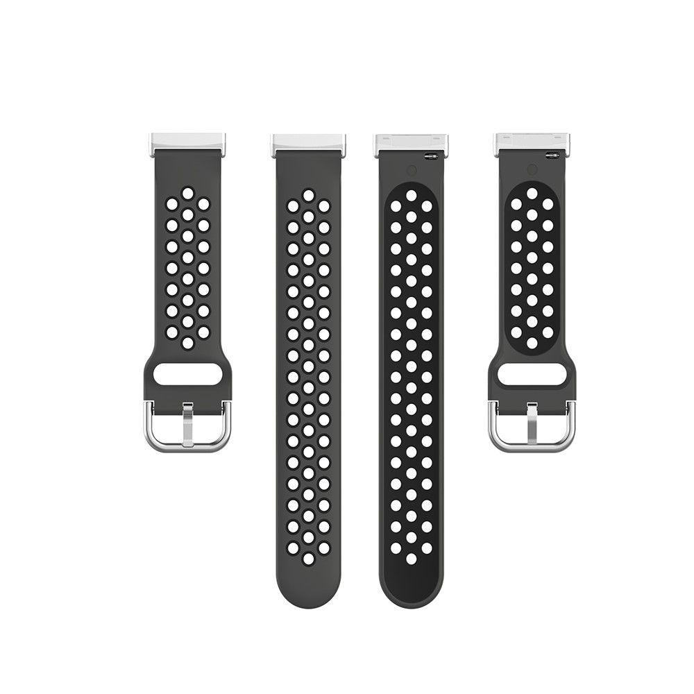  Silikon Träningsarmband Armband Versa 3/Fitbit Sense - Svart