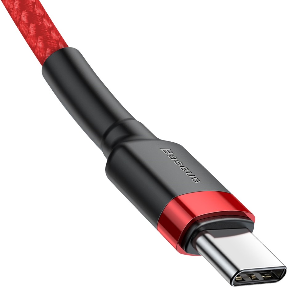 BASEUS BASEUS 60W 2m Type-C PD Flätad Nylon Kabel - Röd