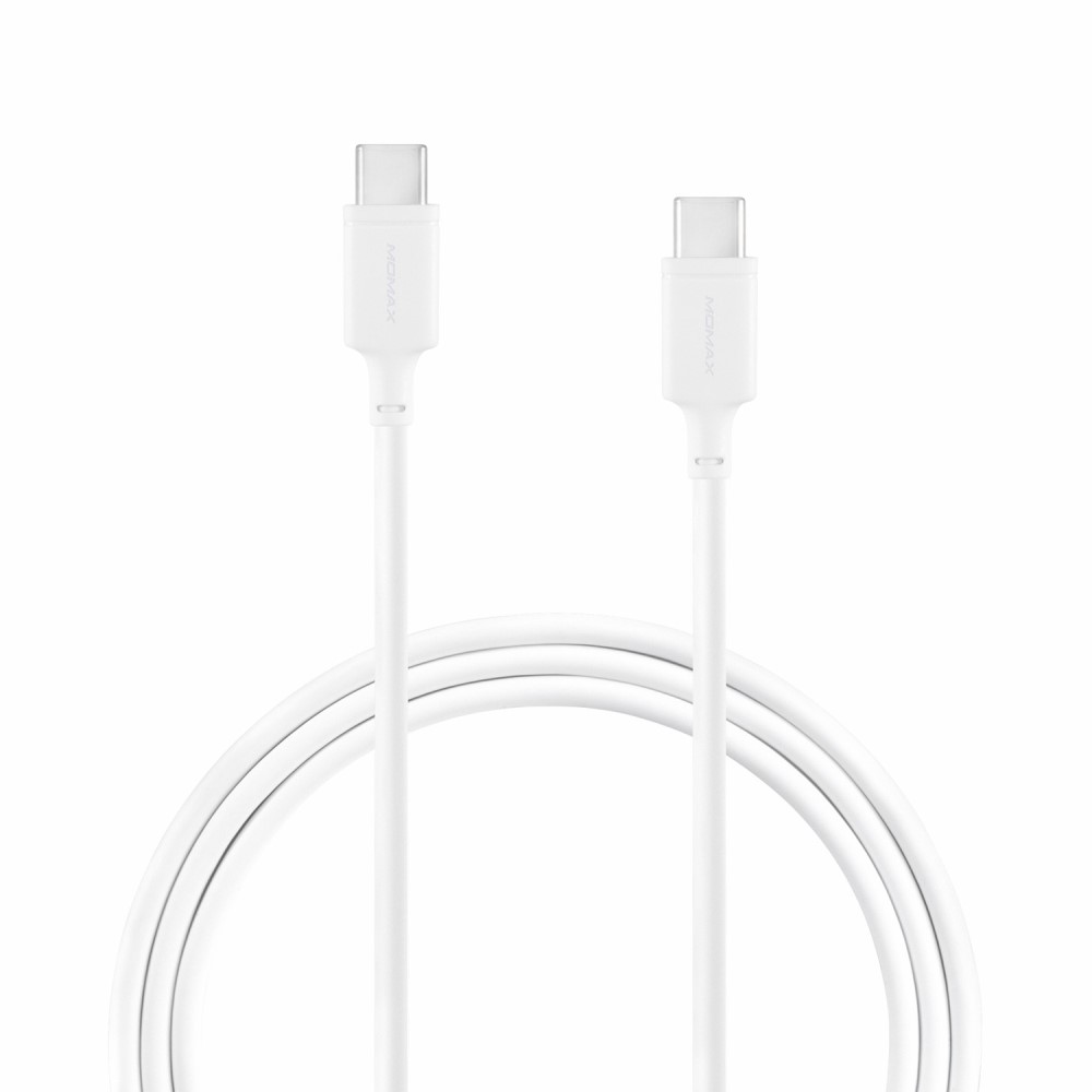 MOMAX MOMAX 3A 1m Type-C - Type-C Laddningskabel - Vit