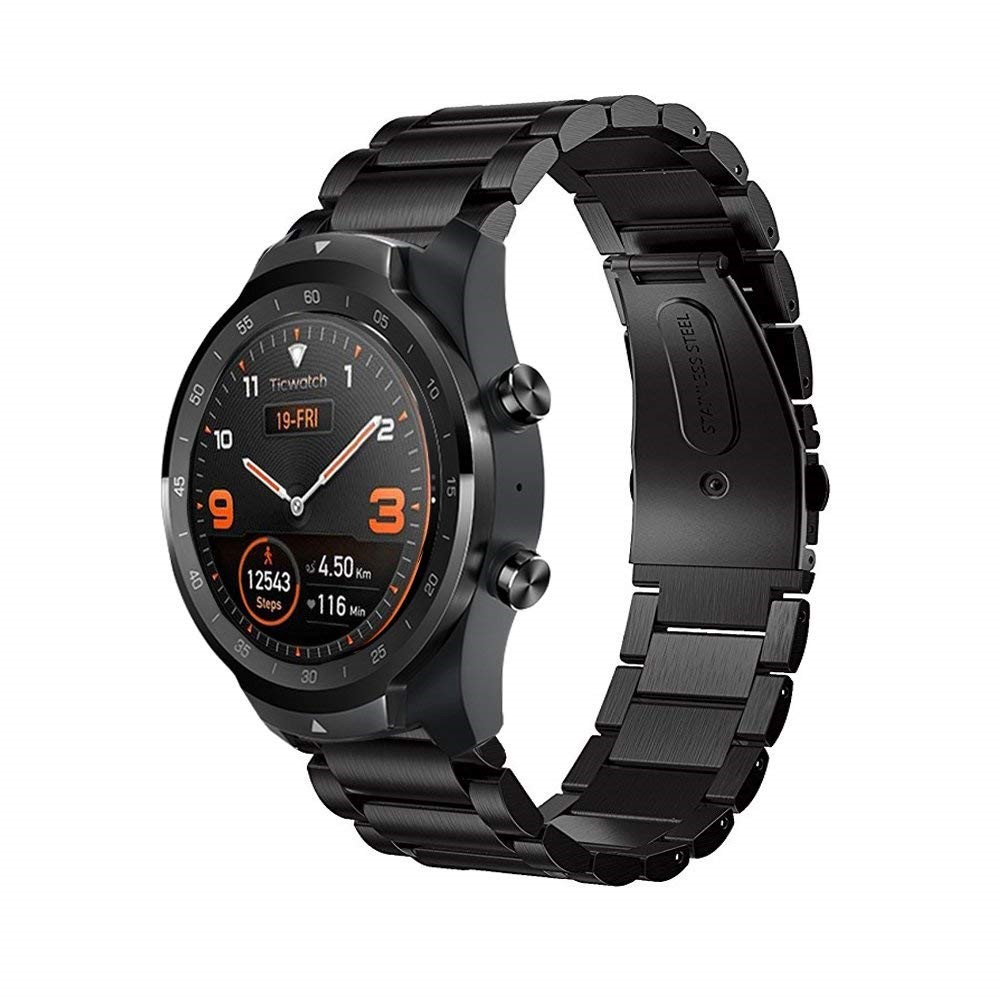  Lyxigt Metallarmband I Rostfritt Stål - Svart (22 mm)