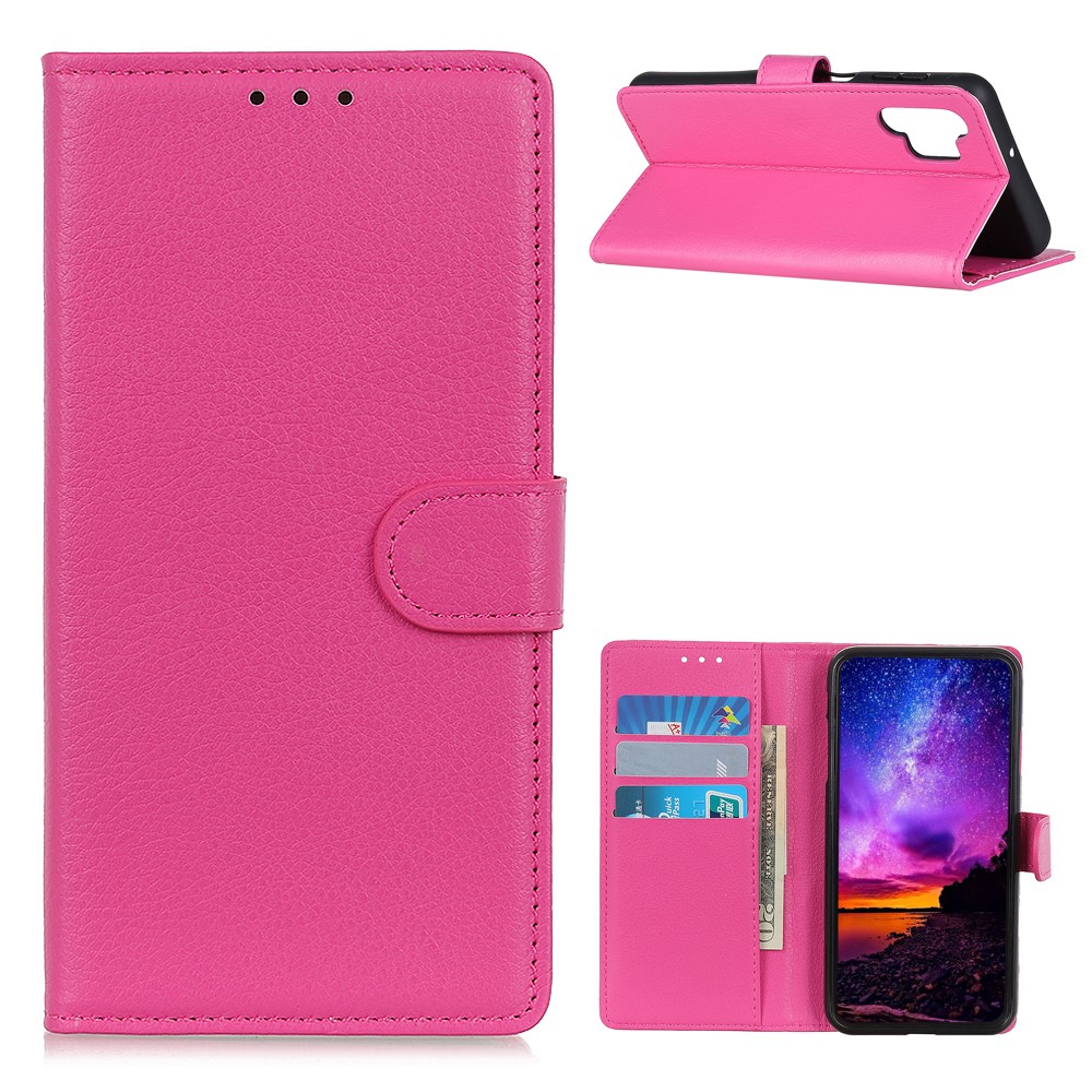  Samsung Galaxy A32 5G - Litchi Textur Fodral - Rosa