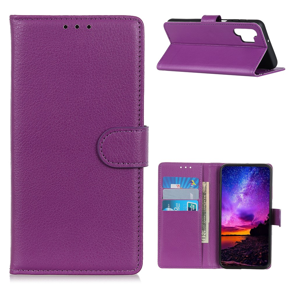  Samsung Galaxy A32 5G - Litchi Textur Fodral - Lila