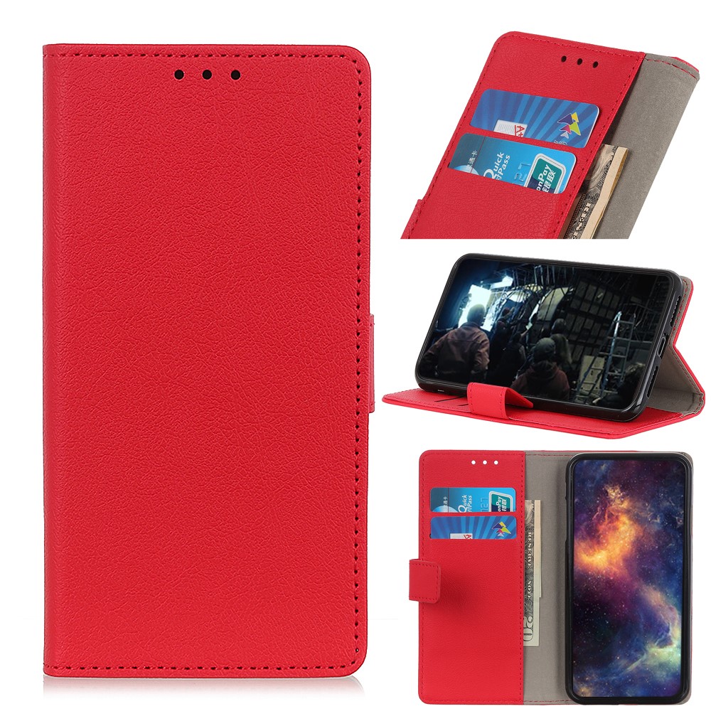  Samsung Galaxy A32 5G - Litchi Läder Fodral - Röd
