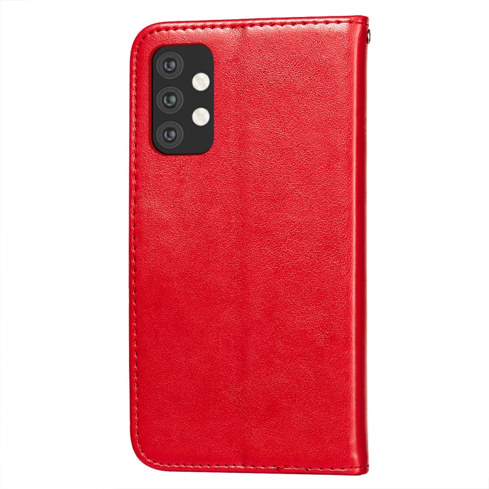  Samsung Galaxy A32 5G - Solid Läder Fodral - Röd