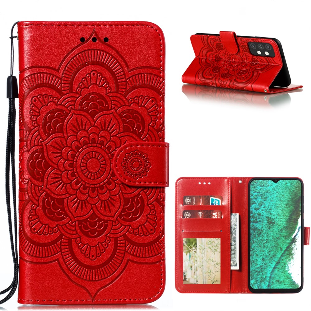  Samsung Galaxy A32 5G - Mandala Flower Fodral - Röd