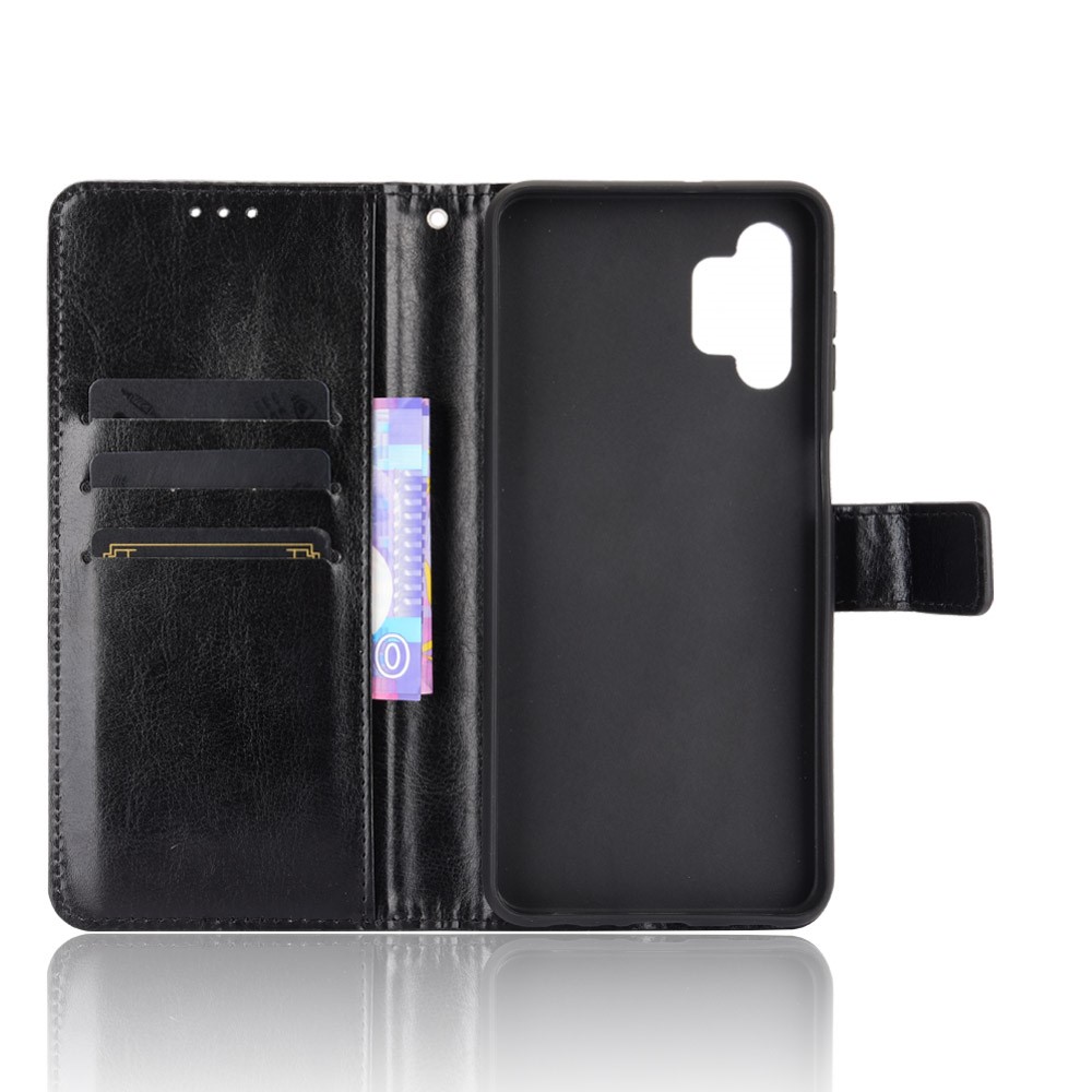  Samsung Galaxy A32 5G - Crazy Horse Läder Fodral - Svart