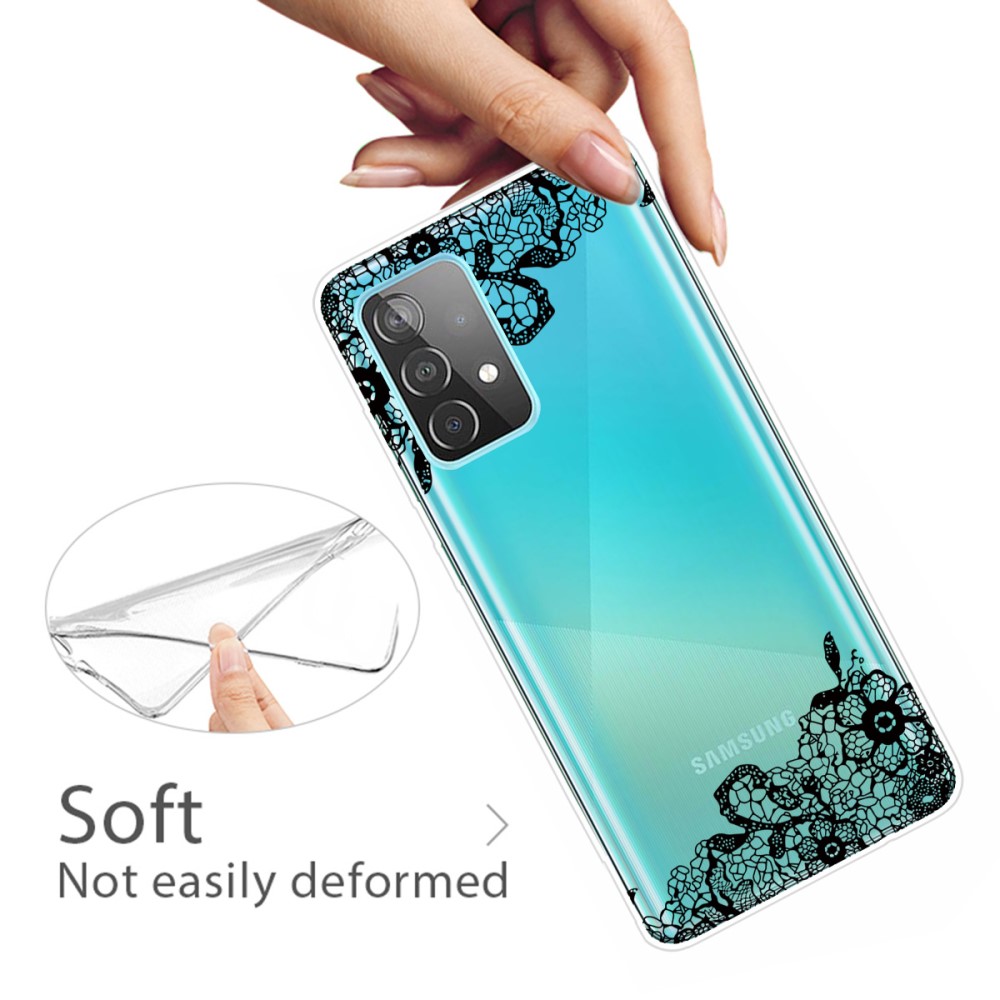  Samsung Galaxy A52 / A52s - Skal Med Tryck - Spets Blomma