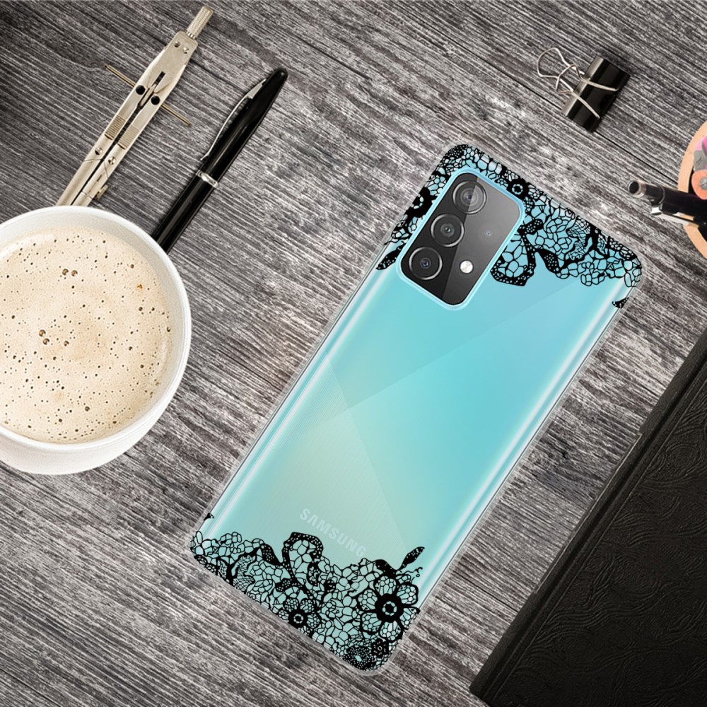 Samsung Galaxy A52 / A52s - Skal Med Tryck - Spets Blomma