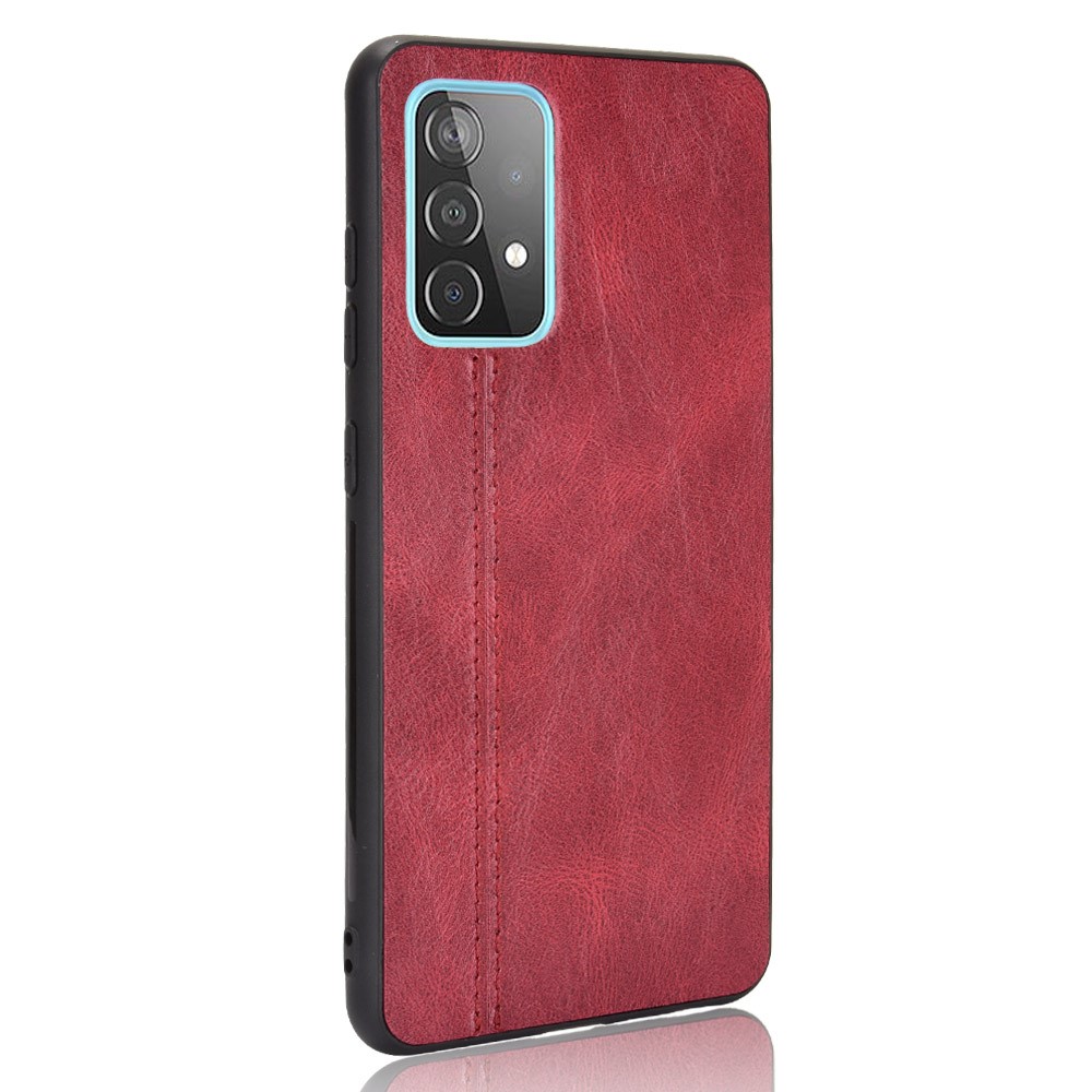  Samsung Galaxy A52 / A52s - Läderbelagt Hybrid Skal - Röd