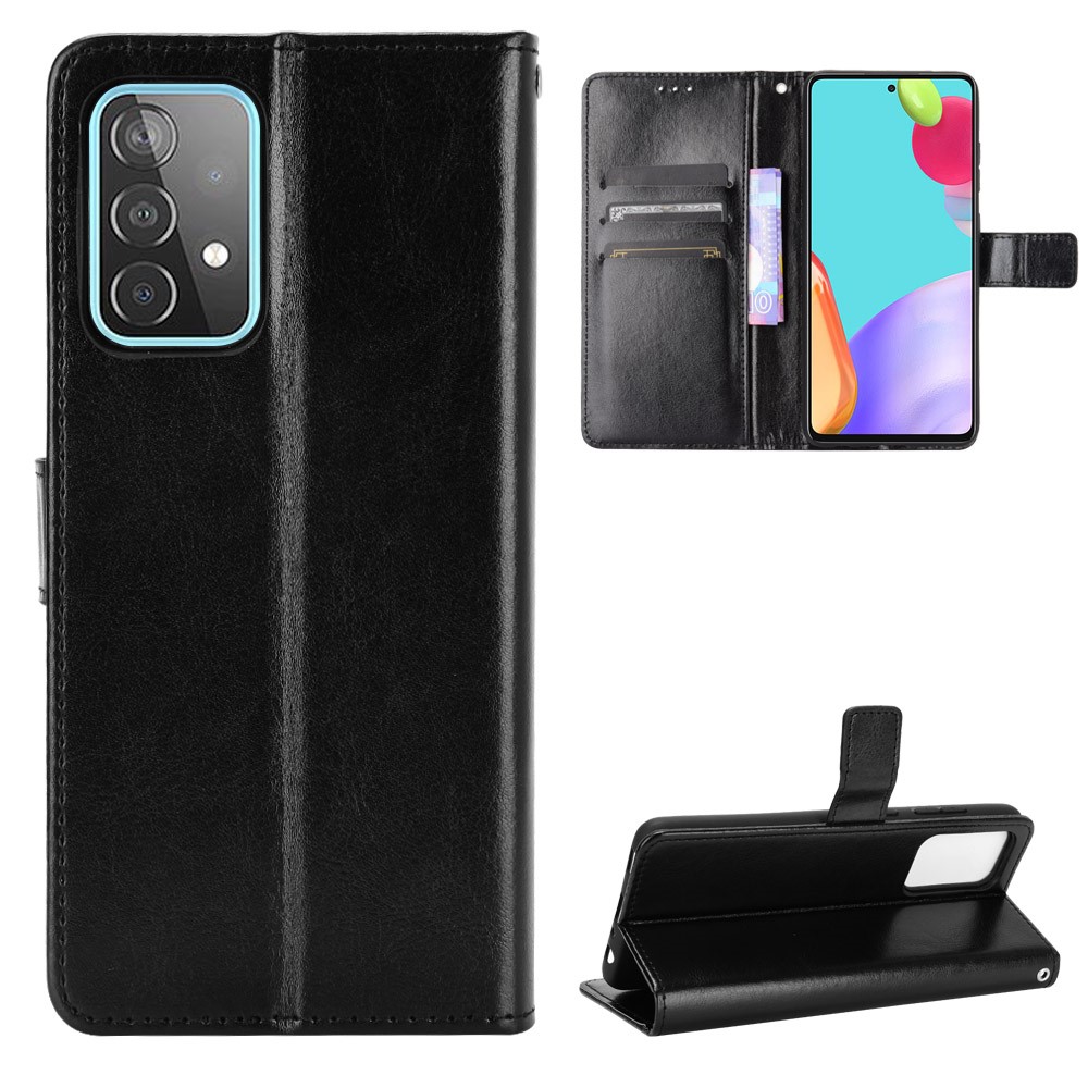  Samsung Galaxy A52 / A52s- Crazy Horse Fodral - Svart