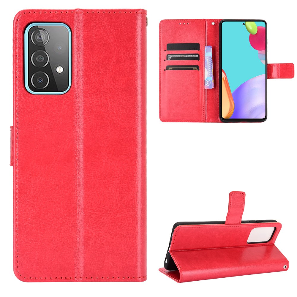 Samsung Galaxy A52 / A52s- Crazy Horse Fodral - Röd