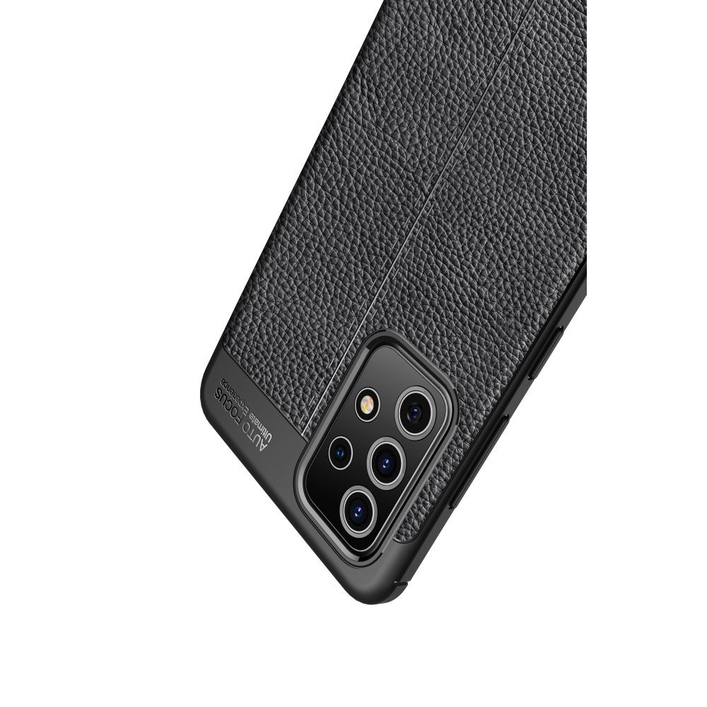  Samsung Galaxy A52 / A52s - Litchi Textur Skal - Svart