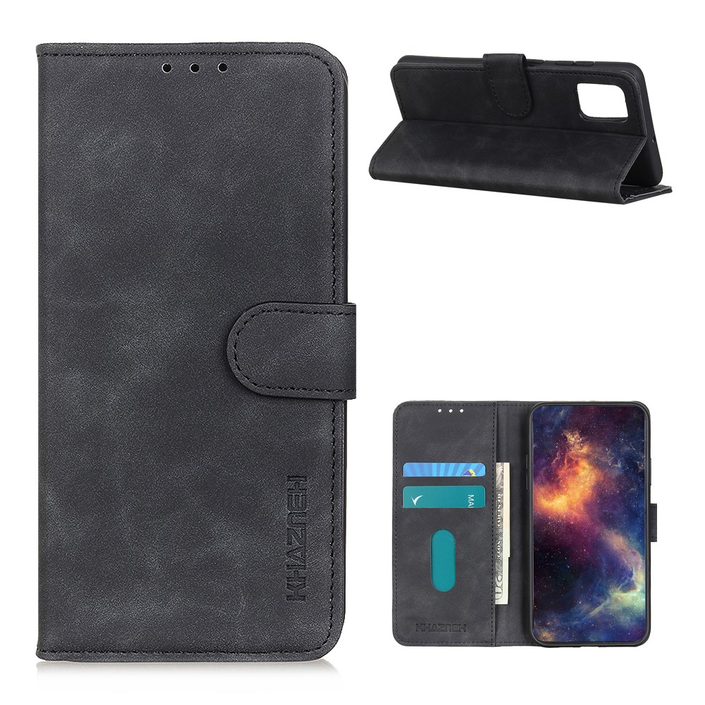 KHAZNEH Samsung Galaxy A52 / A52s - KHAZNEH Retro Läder Fodral - Svart