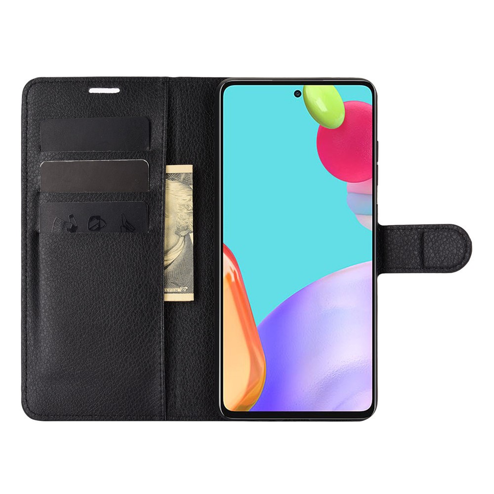  Samsung Galaxy A52 / A52s - Litchi Textur Fodral - Svart