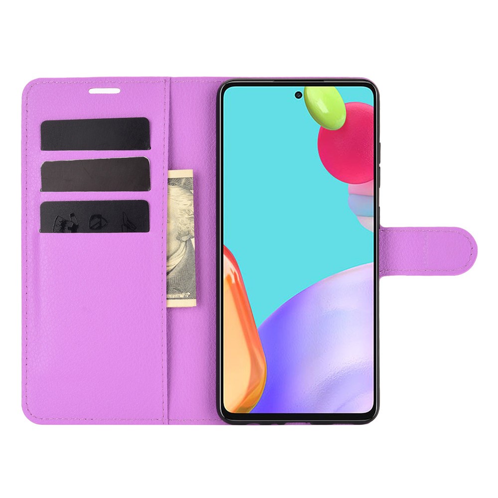  Samsung Galaxy A52 / A52s - Litchi Textur Fodral - Lila