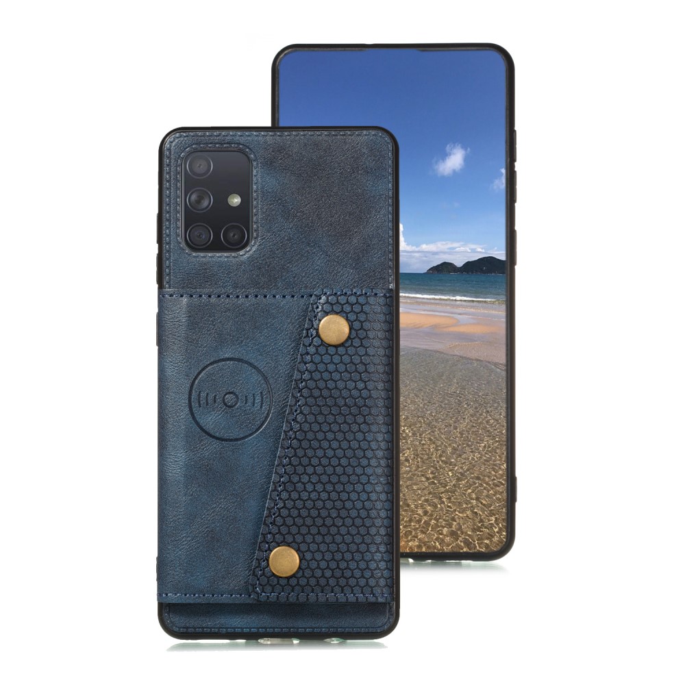  Samsung Galaxy A52 / A52s - Läder Skal Med Kortfack Och Magnet - Blå