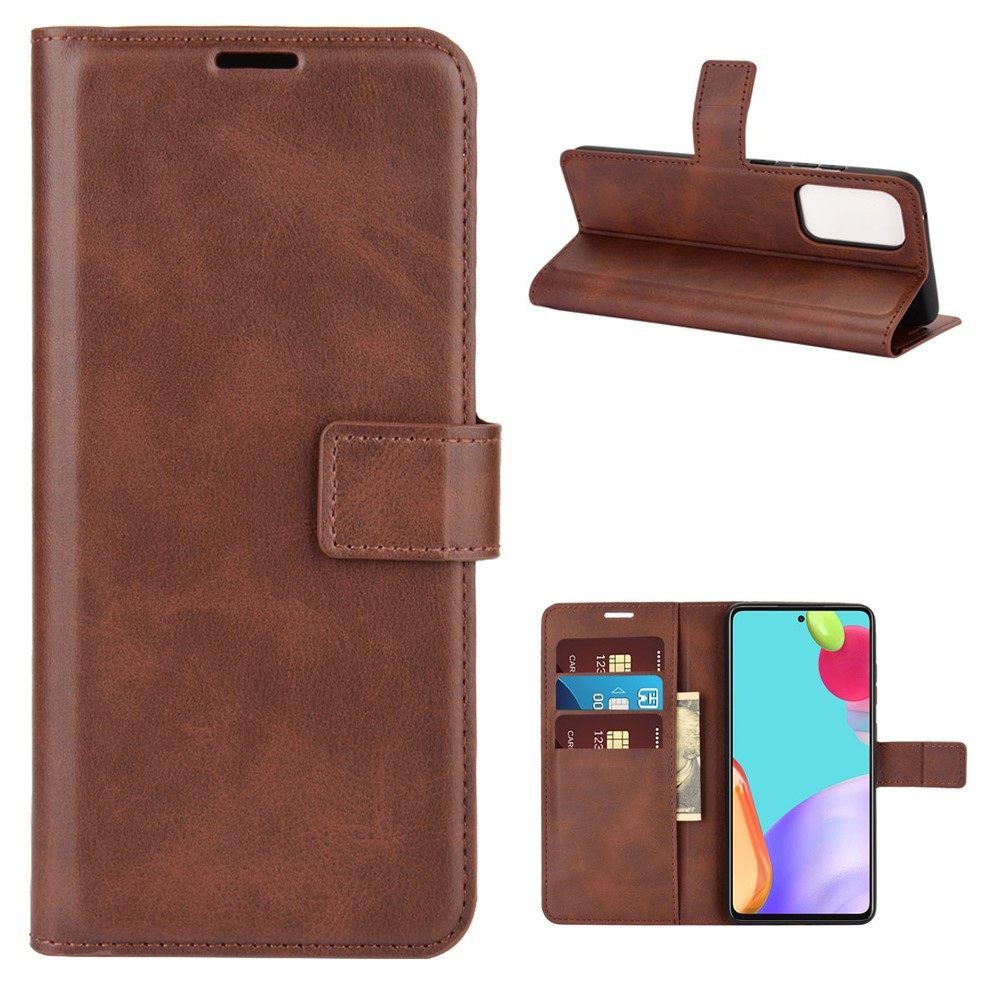  Samsung Galaxy A52 / A52s - Solid Läder Fodral - Brun