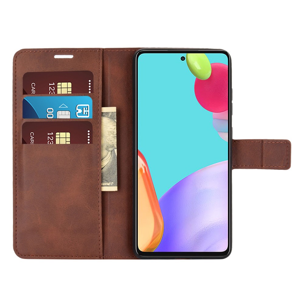  Samsung Galaxy A52 / A52s - Solid Läder Fodral - Brun