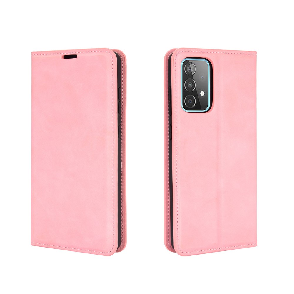  Samsung Galaxy A52 / A52s - Silkeslent Läder Fodral - Rosa