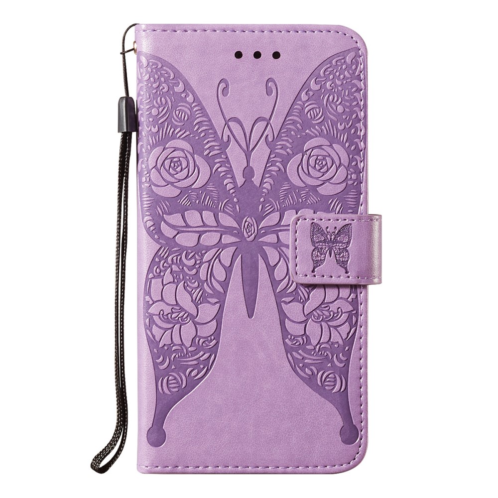  Samsung Galaxy A52 / A52s - Fjäril Textur Fodral - Lila