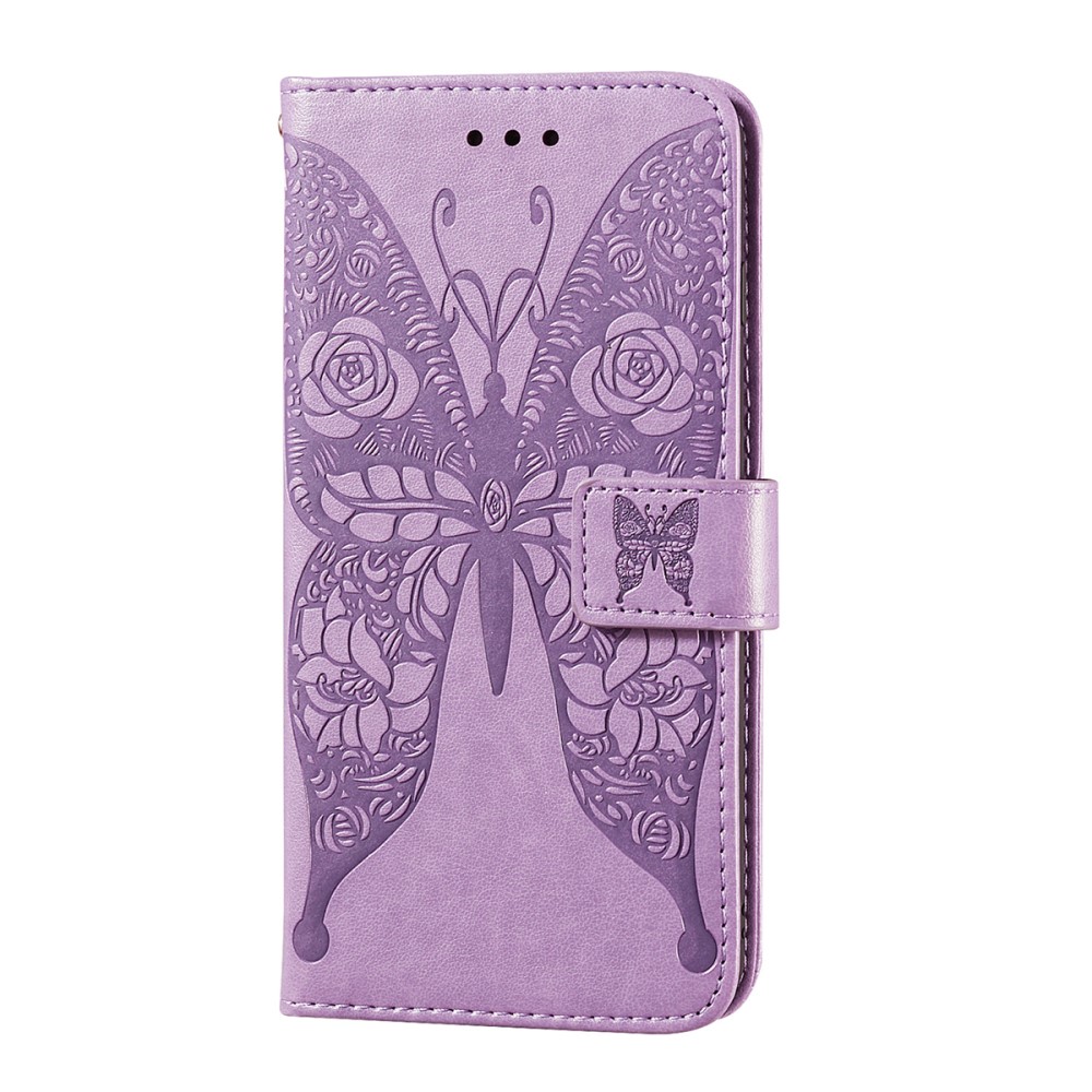  Samsung Galaxy A52 / A52s - Fjäril Textur Fodral - Lila