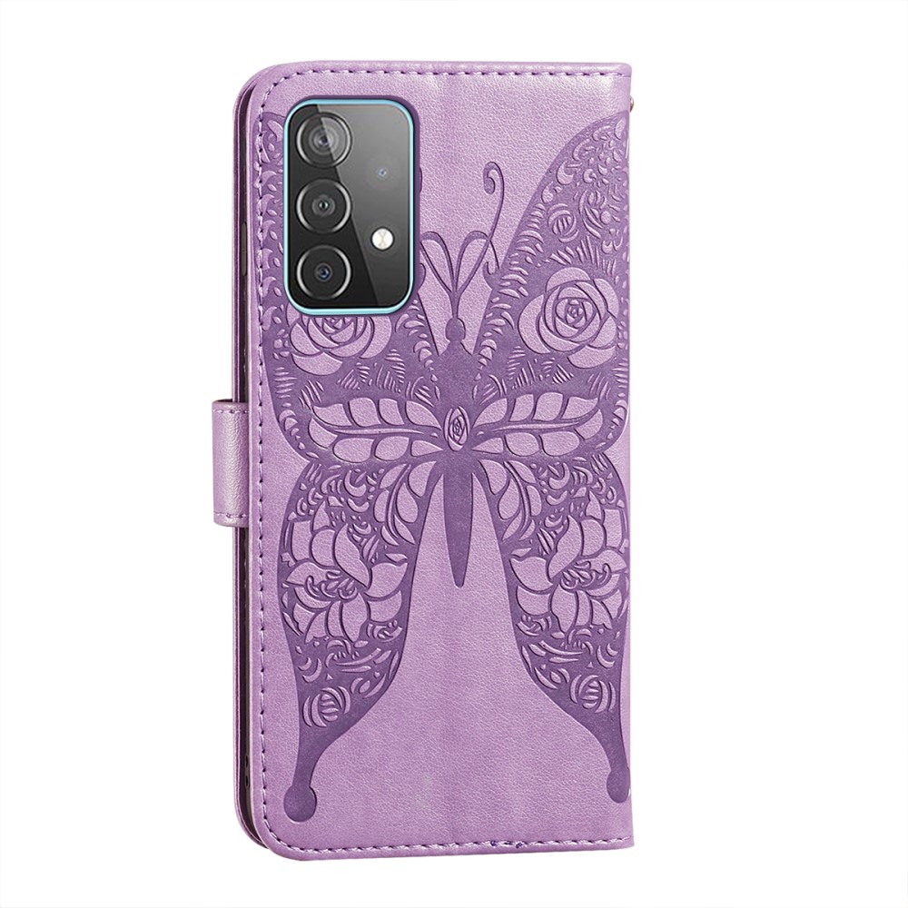  Samsung Galaxy A52 / A52s - Fjäril Textur Fodral - Lila
