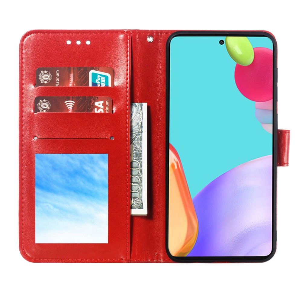  Samsung Galaxy A52 / A52s - Mandala Läder Fodral - Röd
