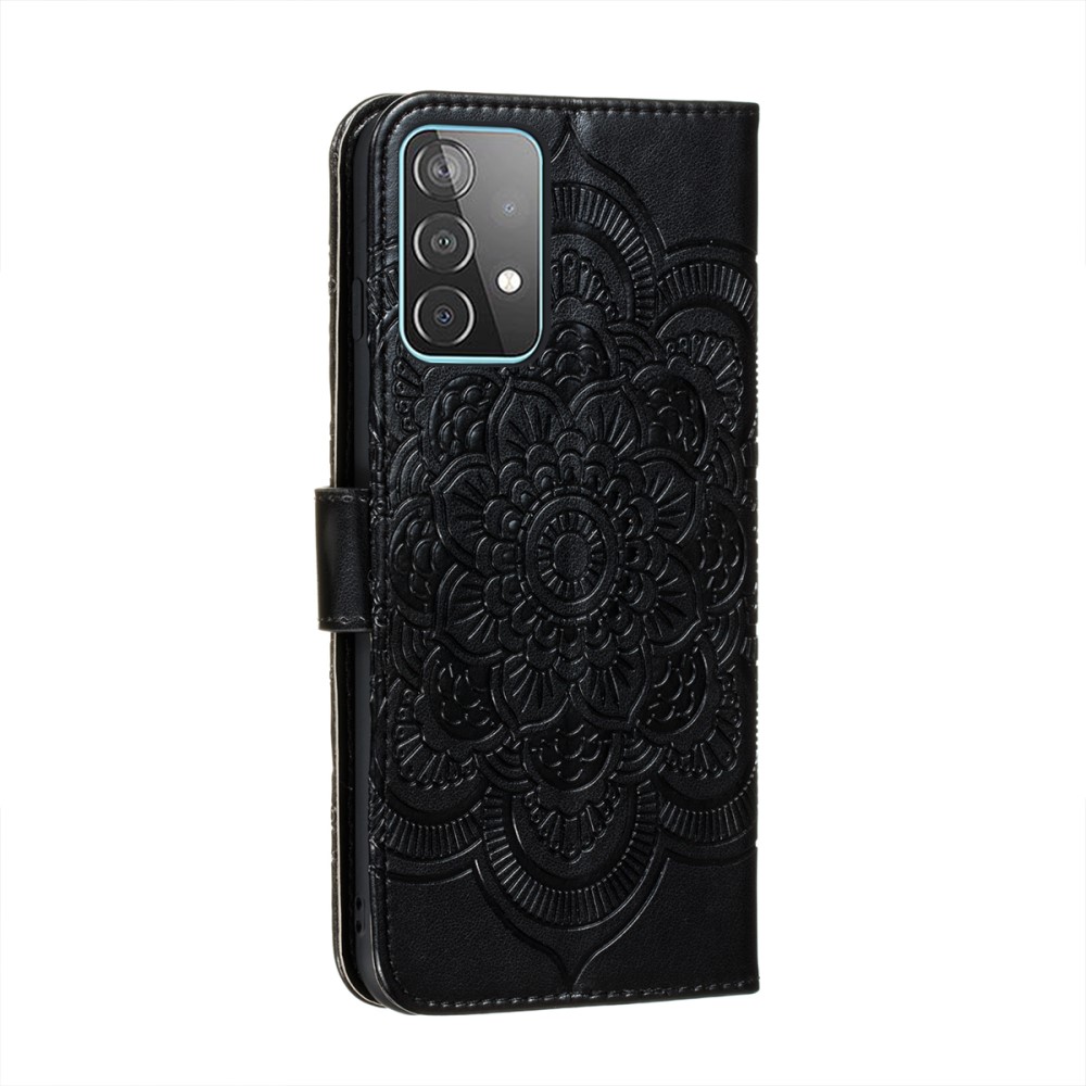  Samsung Galaxy A52 / A52s - Mandala Läder Fodral - Svart