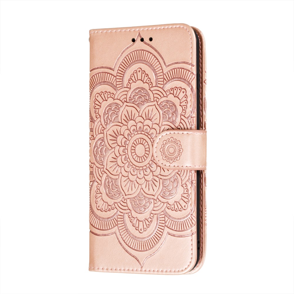  Samsung Galaxy A52 / A52s - Mandala Läder Fodral - Roséguld