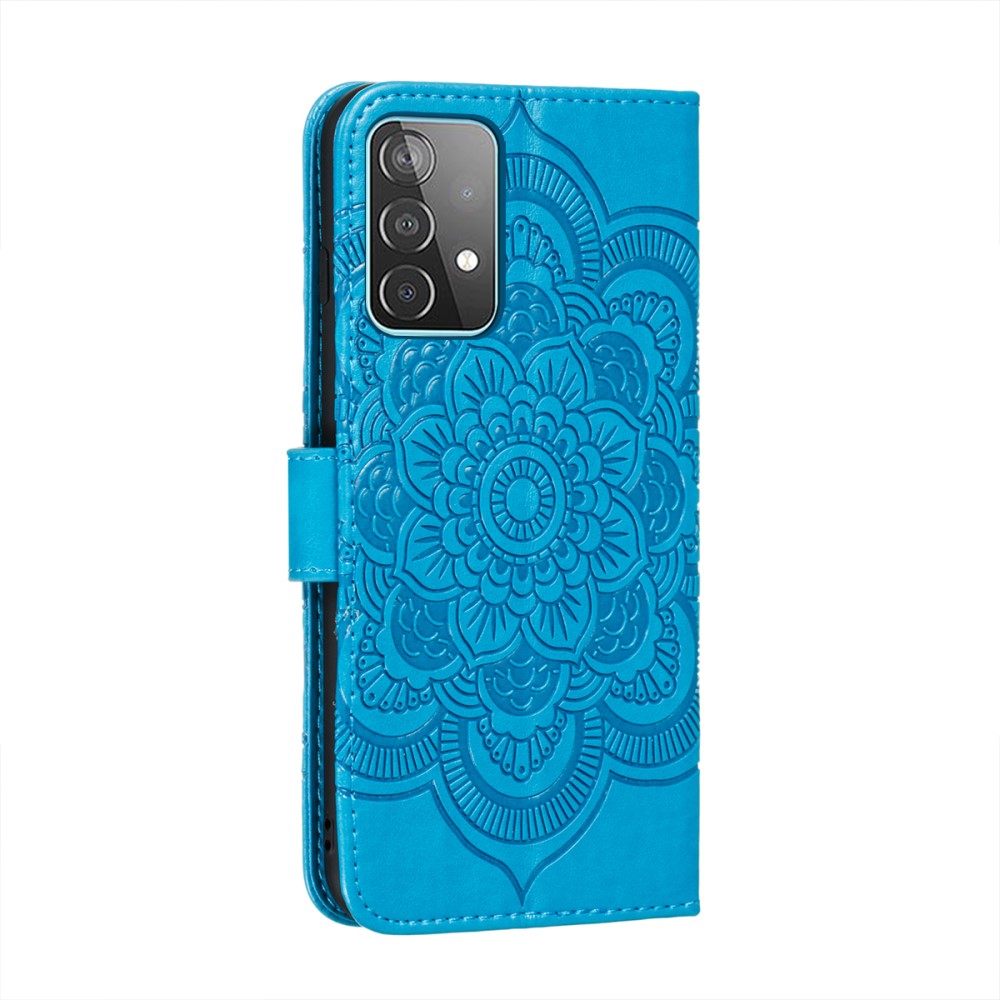  Samsung Galaxy A52 / A52s - Mandala Läder Fodral - Blå