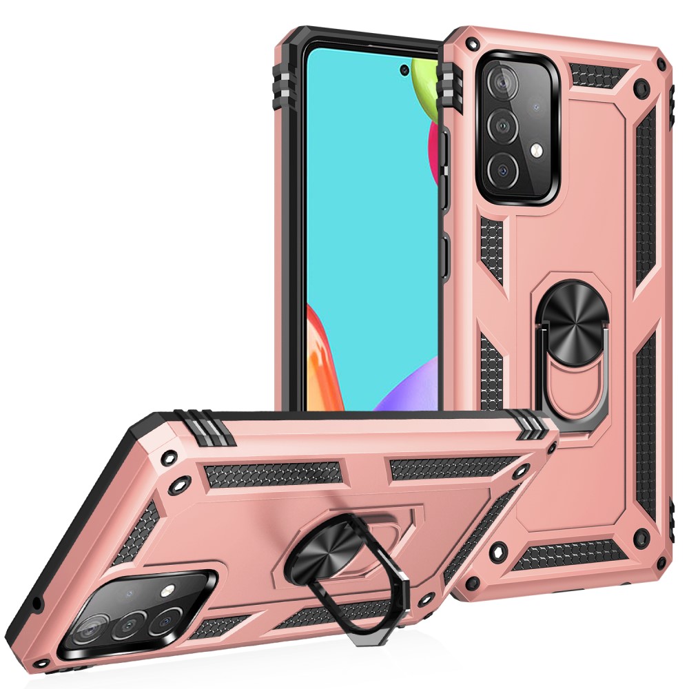  Samsung Galaxy A52 / A52s - Hybrid Armor Ring Skal - Roséguld